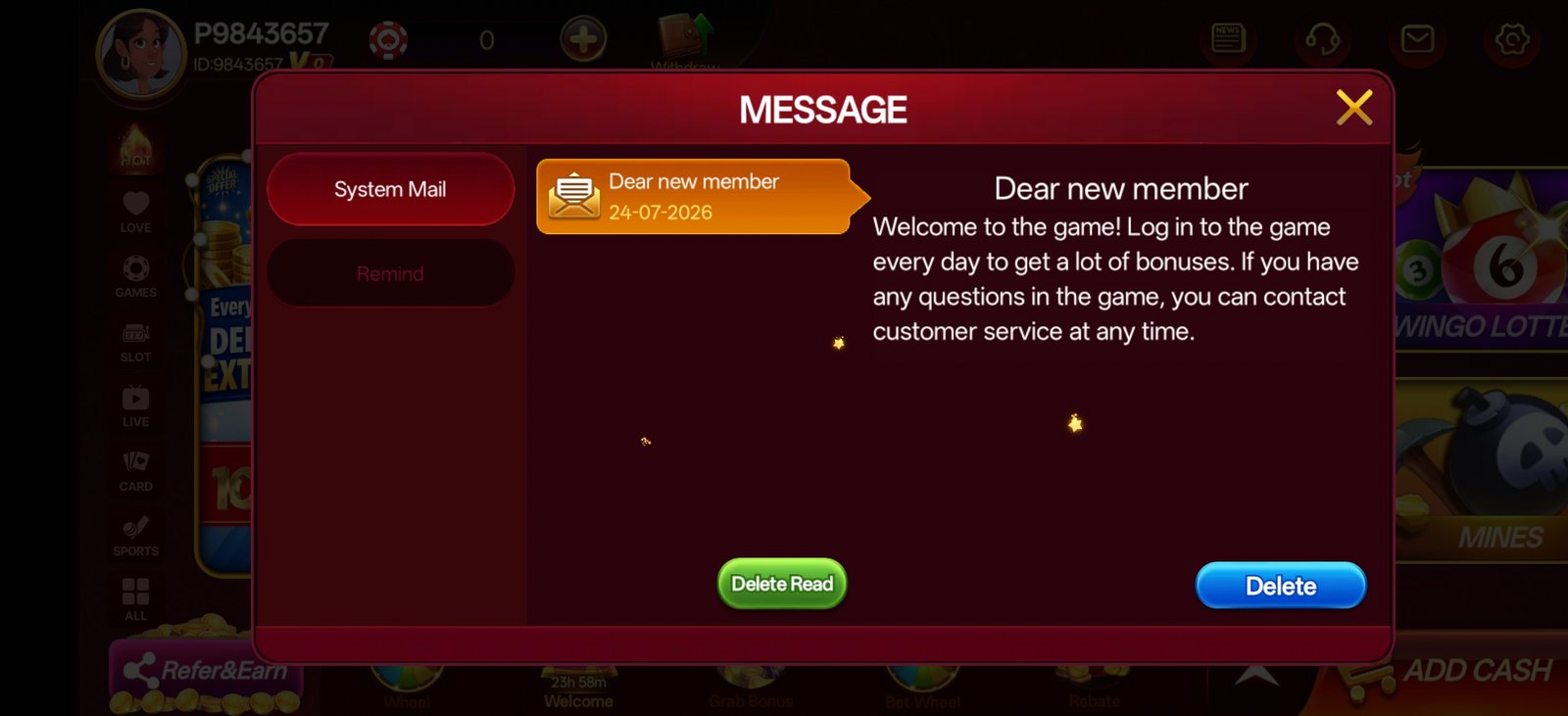 S9 Game jackpot slot title in play